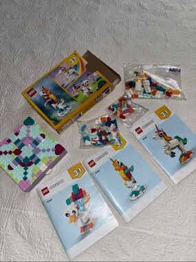 Lego Creator 3-in-1 Bright Multicolor Unicorn, Duck & Bird Building Set